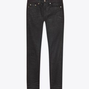 SAINT LAURENT Paris D05 W/SK-MW Black SKINNY MEDIUM-RISE Jeans 26